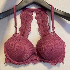 Elegant Lace Bralette in Burgundy